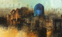 A. Q. Arif, 24 x 42 Inch, Oil on Canvas, Citysscape Painting, AC-AQ-362